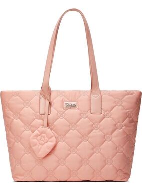 Quilted Tote Bag with 15.6” pocket in Pink
